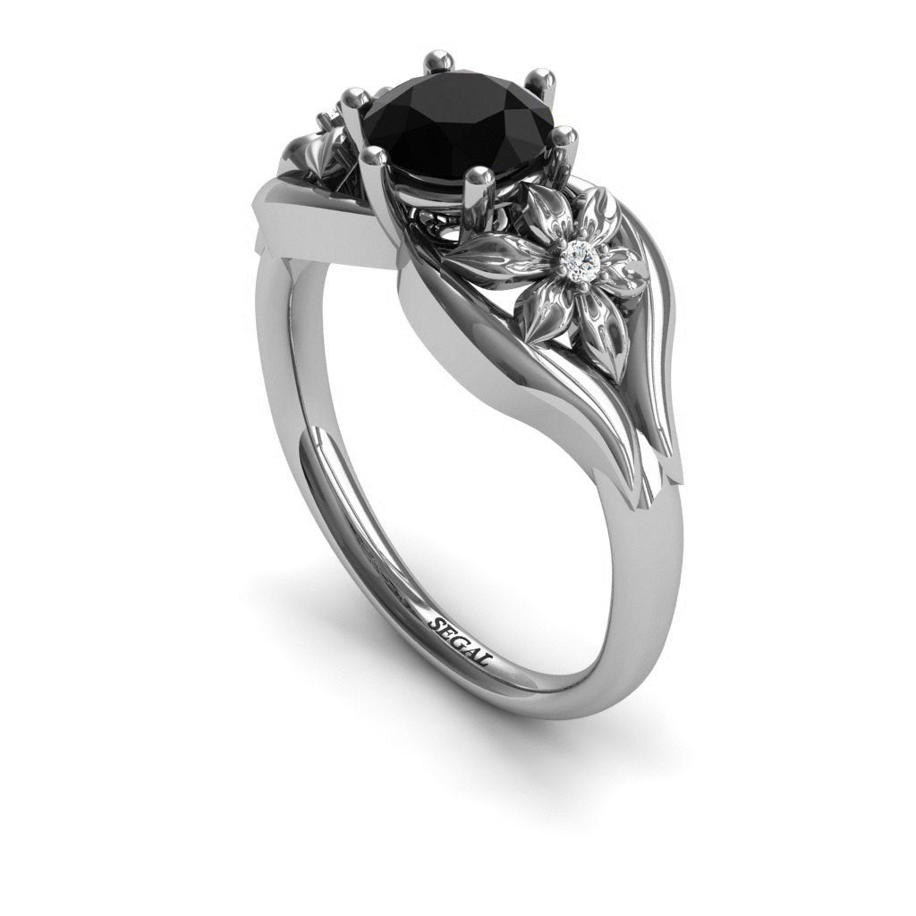 Two Seasons Flower Ring Black Diamond Ring- Bella no. 9
